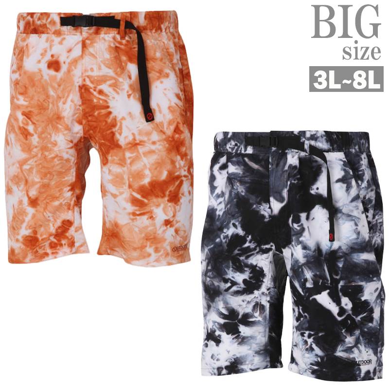 Climbing Shorts - ハーフパンツ 大きいサイズ メンズ タイダイ染め 総柄 クライミング OUTDOOR 機能性 CR040601-02