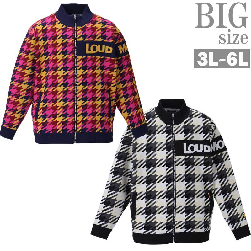 ニットジャケットチェック柄大きいサ...