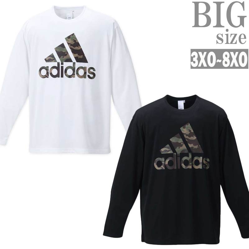 アディダス 長袖Tシャツ 大きいサイズ メンズ adidas アディダス スポーツウェア ロゴプリント カモフラ C050802-04