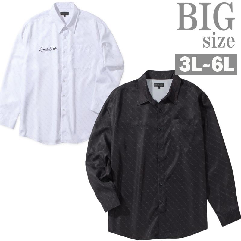 長袖シャツ総柄ビッグサイズメンズ大...