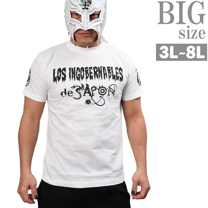 T-Shirts - プリントtシャツ 新日本プロレス 大きいサイズ メンズ BUSHI×L・I・J クルーネック ビッグ C061022-02