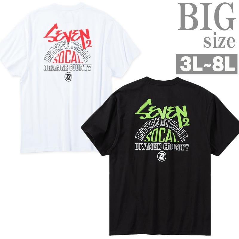 Rakuten - Tシャツ 大きいサイズ メンズ プリントT SEVEN2 クルーネック 半袖 トップス 天竺 お洒落 C070303-05
