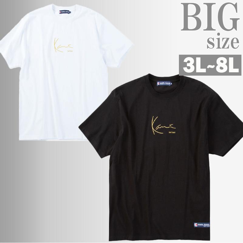 Rakuten - Tシャツ ロゴプリント 大きいサイズ メンズ KARL KANI カールカナイ 刺繍 天竺 半袖 C070312-03