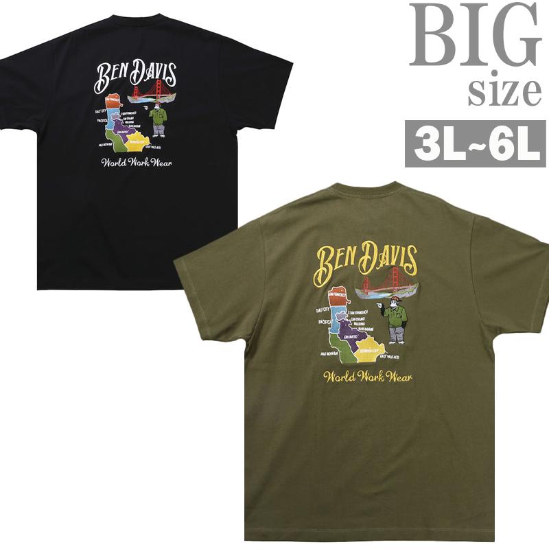 Character - プリントTシャツ ベンデービス 刺繍 大きいサイズ メンズ BEN DAVIS スーベニア トップス C070624-02