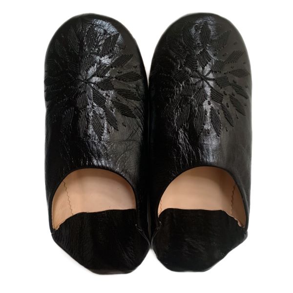 モロッコ スリッパ バブーシュ 刺繍 ブラック 室内履き スリッパ ルームシューズ 靴 かわいい 可愛い おしゃれ 女性 …