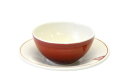 薩摩焼 仁王山窯 ティーカップ&ソーサー 大 赤 和食器 鹿児島 白薩摩 送料無料