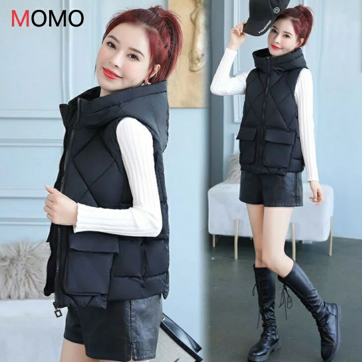 ゴルフアウター ゴ フード付きコットンベスト ゴルフジャンパー