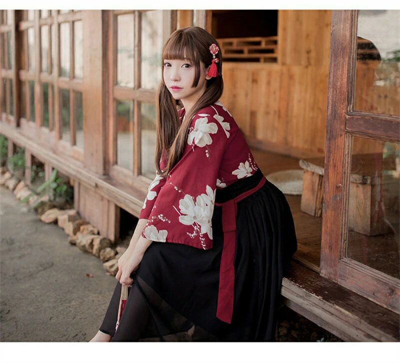 夏祭り 和風 撮影 フリーサイズ 写真 3点セット 和服 花魁 コスプレ 浴衣 スカート ハロウィン 漢服 夏祭り レディース 古典美人服 仮装 レトロ風 着服 文化際 学園際