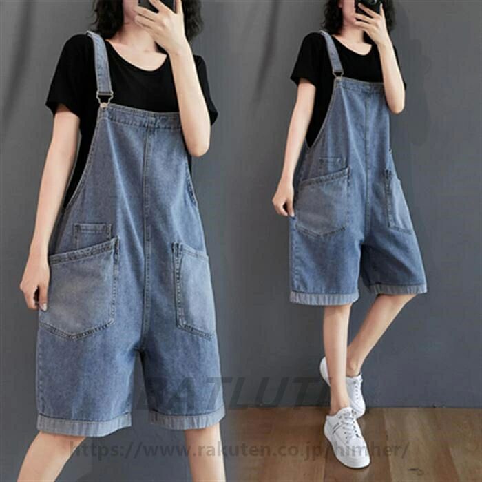 大きいサ 春夏 短パン ショートパンツ カジュアル ゆったり パンツ オールインワン ワイドパンツ 半ズボン デニム レディース