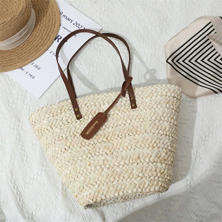 樂天商城 - 草編みバッグ レディース 手提げバッグ ビーチ バッグ 海 リゾート 鞄 かわいい レディース かばん おしゃれ 通勤 麦わらバッグ 送料無料 トートバッグ バッグ バック カバン お出かけ 大人 旅行 夏