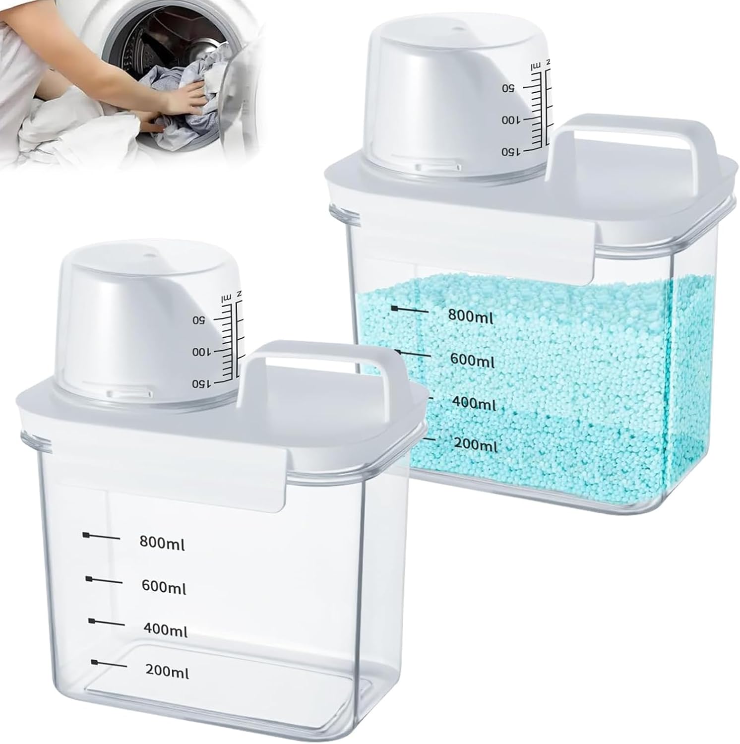 1100ML 洗剤収納ボックス 粉末洗剤バレル ランドリーパウダー収納ボックス | 柔軟剤 洗濯用 | 貯蔵容器..