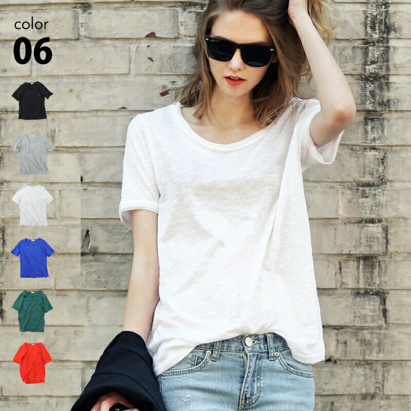 透け感 おしゃれ S〜2XL 半袖 レディース Tシャツ スラブ カットオフ 美ライン 洗える かっこいい きれいめ
