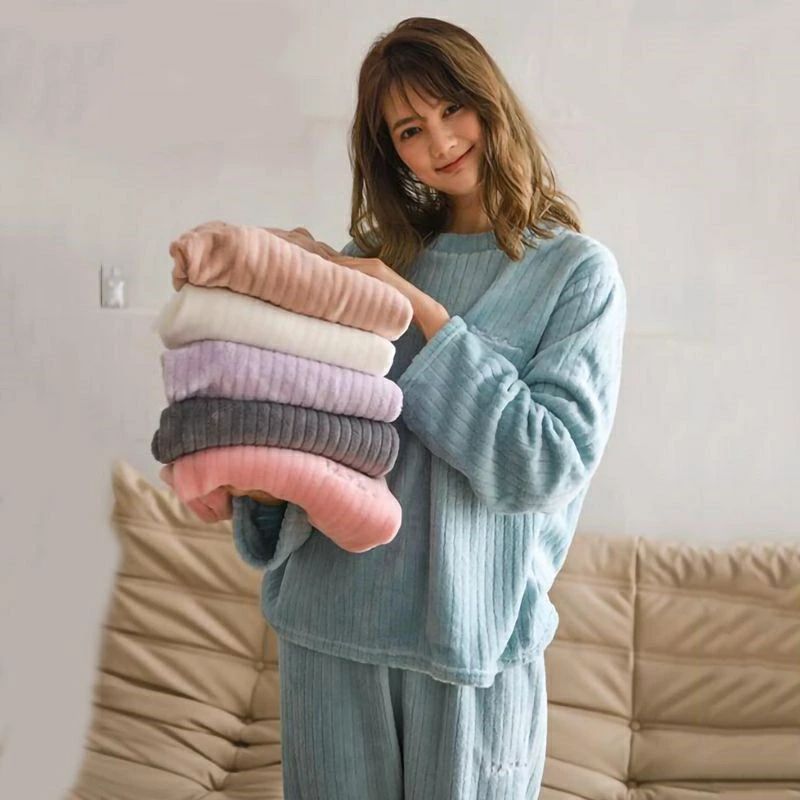 ギフト プレゼント リラックスウェア ふわふわ 冷え防止 無地 可愛い セット ロングパンツ 長袖 あった..