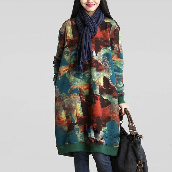 ワンピ 大人 大きいサイズ 長袖 膝丈 プルオーバー ゆるかわ 森ガール レディース ワンピース チュニックワンピース 大人可愛い