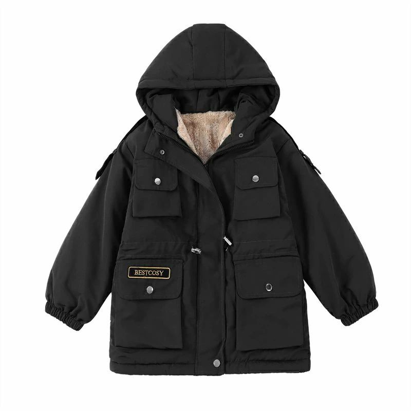 防寒 フード付き 冬 子供 男の子 アウター 中綿コート 裏ボア ボアジャケット 中綿ジャケット キッズ