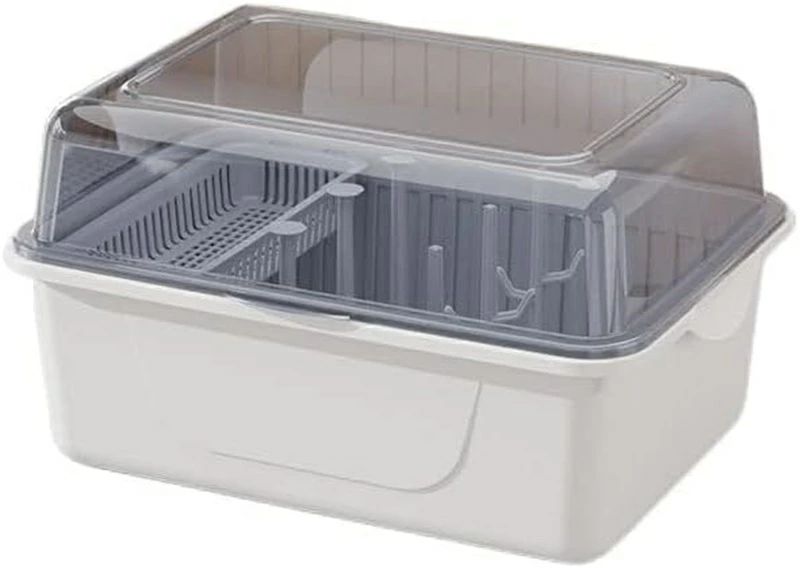 カバー付き 収納ボックス 多機能哺乳瓶収納ボックス おもちゃ小物入れ 収納ケース 排水スタンド 哺乳瓶乾燥ラック 大容量哺乳瓶乾燥収納ボックス ボトルラック ポータブル哺乳瓶収納ボックス 大容量 ベビー用品 水洗い可能