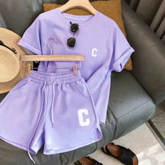 ルームウェ 半袖 2点セット レディース カジュアルセットアップ パジャマ tシャツ 可愛い ショートパンツ スウェット上下セット