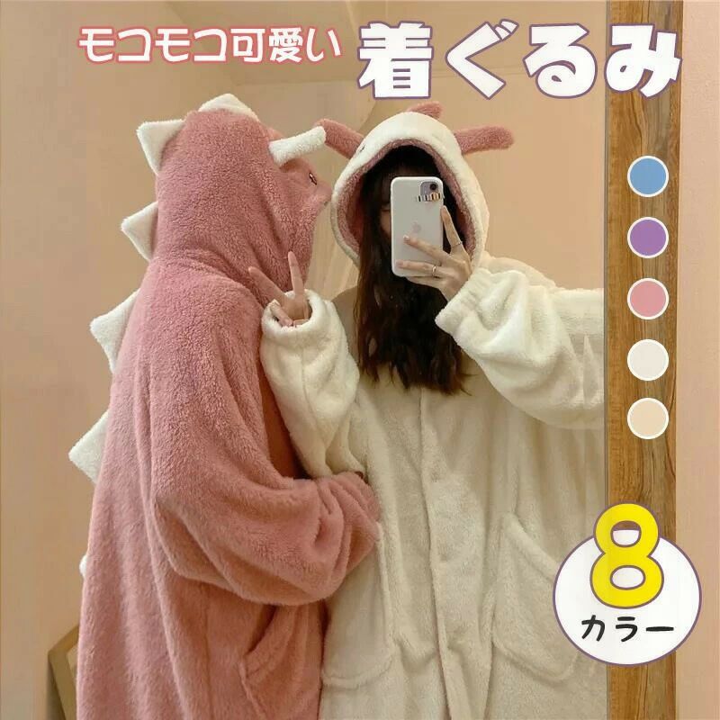 レディース パジャマ 着ぐるみ パジャマ ワンピース パジャマ モコモコ ルームウェア 秋 冬 レデ ...