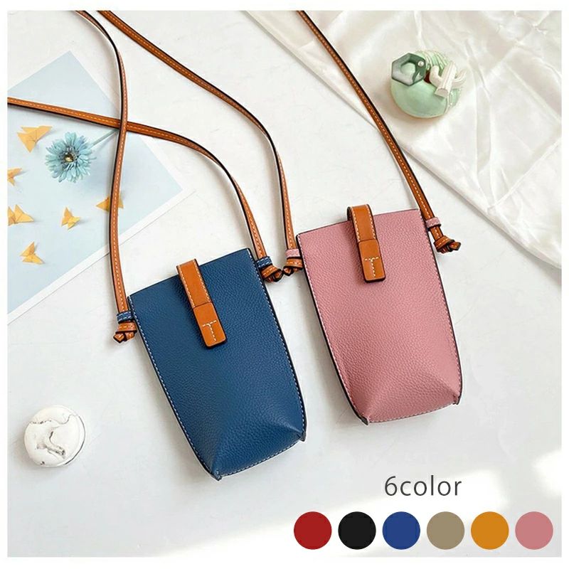 樂天商城 - icカード PU革 財布 女性 ins おしゃれ かわいい 全6色 縦長 ポシェット ポーチ ショルダー 斜め掛け ユニセックス ポケット付き 縦型 スマホ 携帯 プレゼント ショルダーバッグ レディース 持ち歩き バッグ スマートフォン スマホポーチ シンプル スマホバッグ 軽量 ギフト
