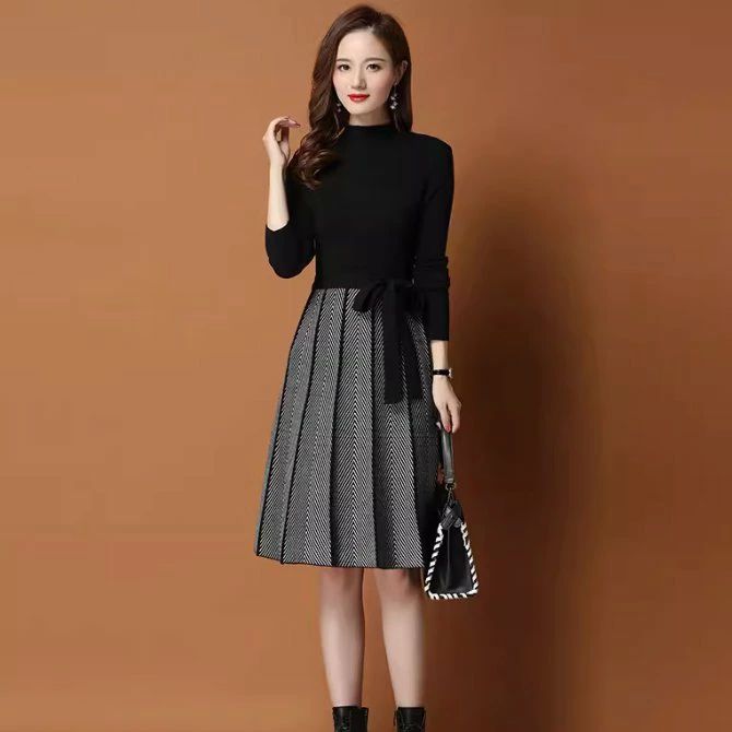 レデ ドレス プルオーバー セーター ニット ワンピース スカート