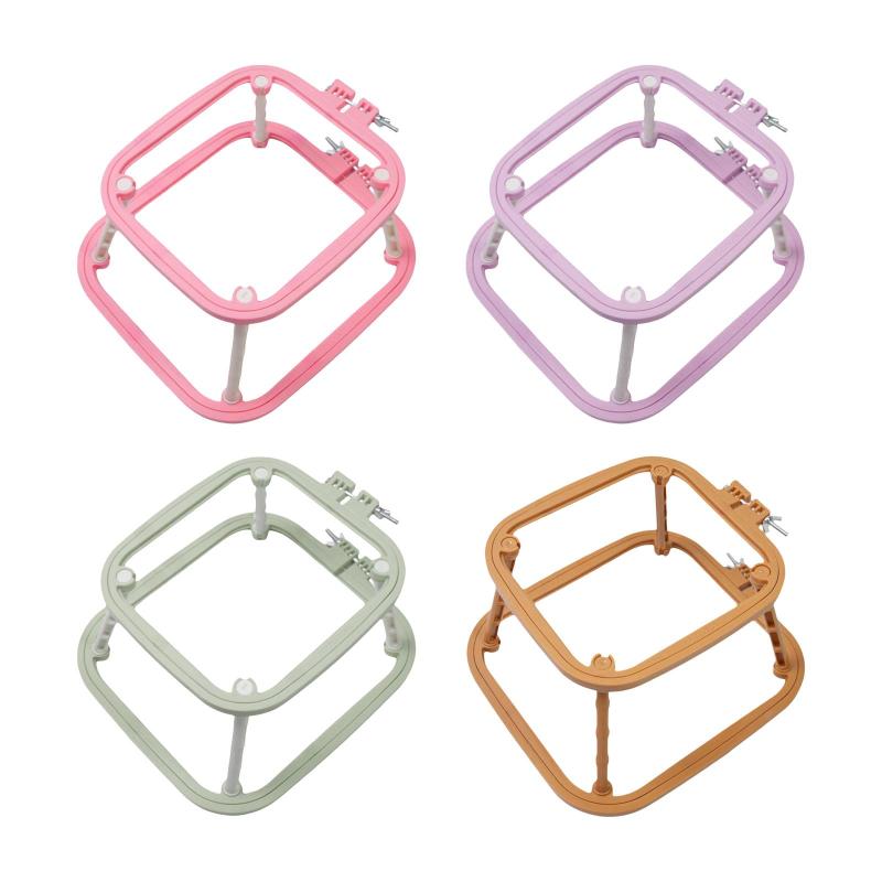 クラフト用 アート キルティング パンチニードル DIY フープ 刺繍スタンド スクエアディスプレイフレー..