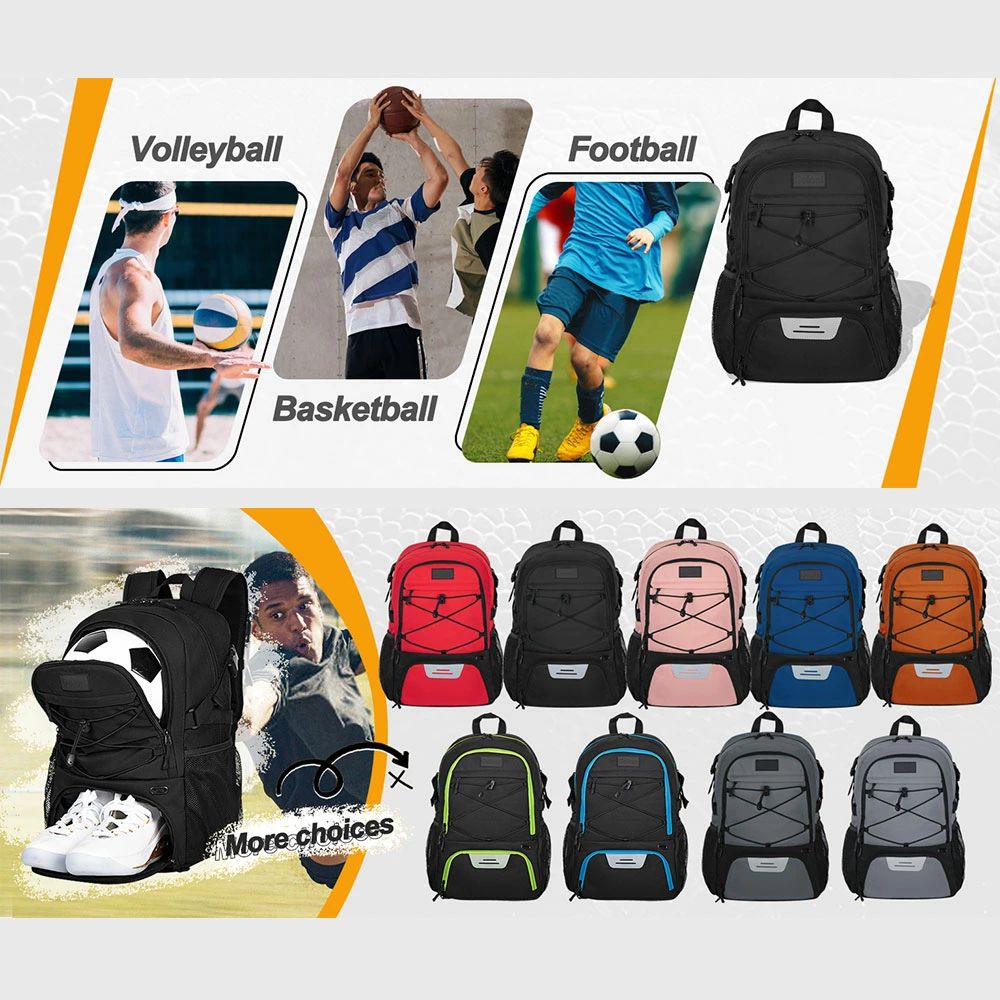 ハヤブサ1の卒業祝い 靴収納 学生 ボール スポーツバッグ 1個入れ リュックサック バックパック ボール用デイパック サッカーリュック 誕生日お祝い 入学祝い サッカーバッグ 女子 部活 大容量36L 男子 サッカーボールバッグ｜アングル3