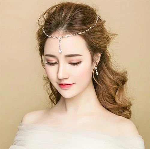 頭 結婚式 アクセサリー パーティー 額飾り 髪飾り ヘッドアクセ 花嫁 ティアラ イヤリング ヘアアクセ..
