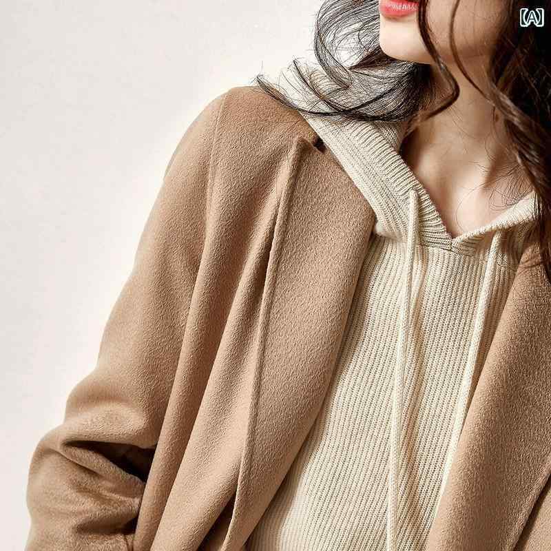 パンツ フード付き トップス 女性用 コート 付き セーター 秋冬