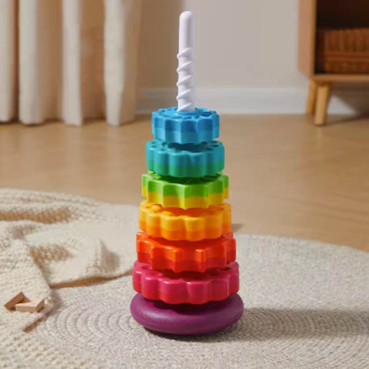 ハヤブサ1のビッグサイズ スピンタワー 男の子 レインボータワー ベビー おもちゃ 玩具 女の子 子供 レインボータワー 知育 スピンアゲイン｜アングル3