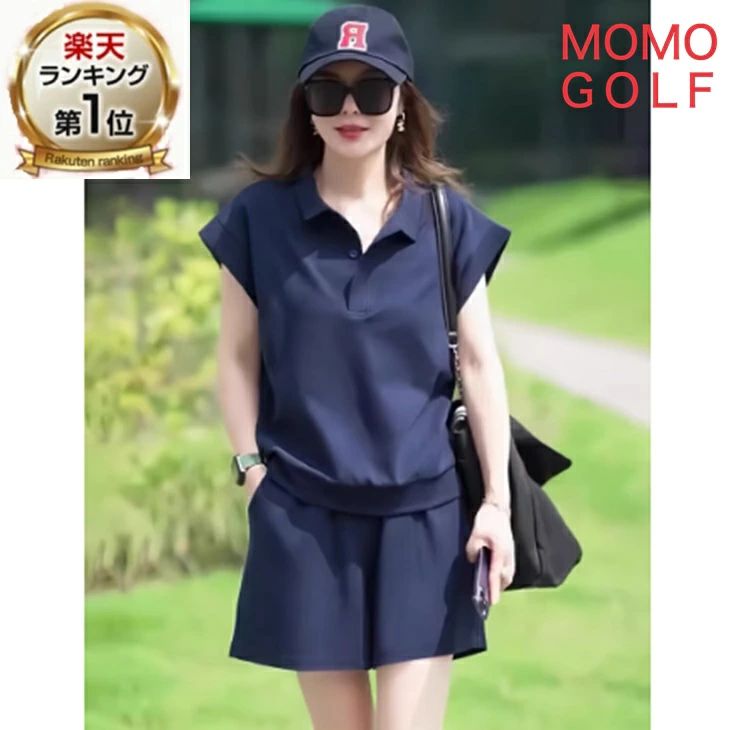 ツーピース 半袖ポロシャ ゴルフウエア セットアップ レディース