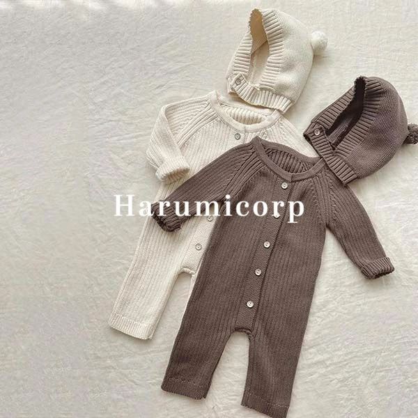 カバーオール 男の子 女の子 ベビー服 帽子付き 長袖 ロンパース