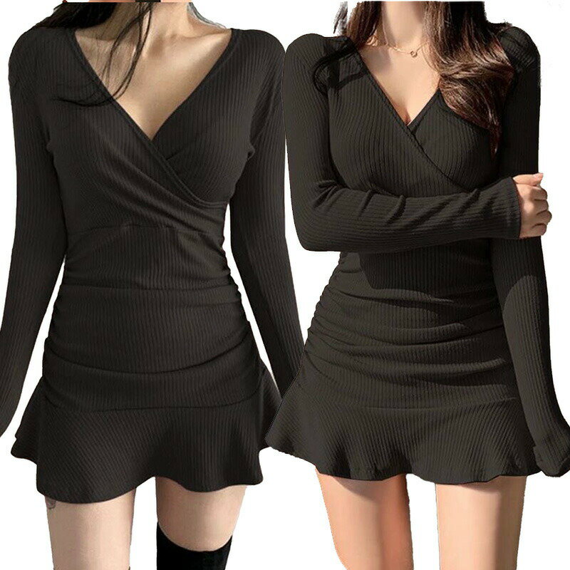 /赤黒/m/l/xl/xxl/2xl/ 大きいサイズ 半袖 超ミニ カシュクール ボディコン フリル 無地 ミニ 大人可愛い セクシー ミニドレス キャバワンピ 春夏 秋冬 タイト ミニワンピース パーティードレス キャバ ドレス キャバ キャバドレス ワンピース リブ .レディース