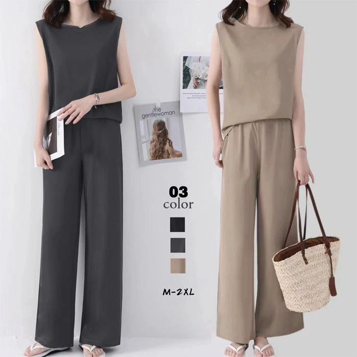 カジュアル スーツ レディース 夏 おしゃれ タンクトッ きれいめ