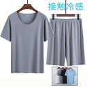 男 大きいサイズ 部屋着 入院 ナイトウェア 半ズボン 夏 半袖 接触冷感 肌触り 寝巻き 上下セット ルームウェア メンズ パジャマ