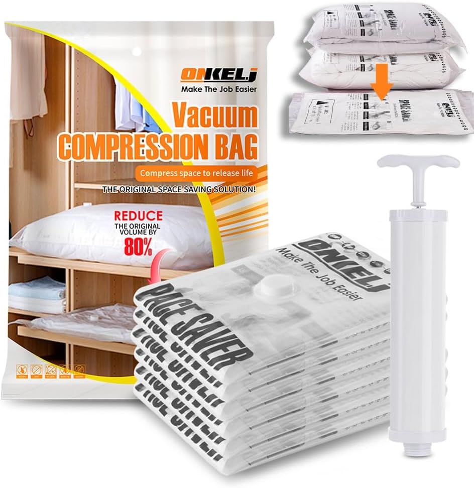 旅行 ふとん圧縮袋 毛布 旅行 衣類収納袋 手を押すだけ 掃除機不要 衣類圧縮袋 布団圧縮袋 7層厚め 特大