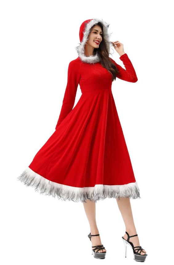 樂天商城 - プレゼ 魔法使い コスチューム サンタクロース コスプレ ハロウィン コスプレ クリスマス 帽子付き ワンピース レディース 大人