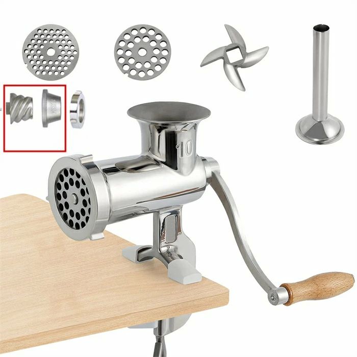 水洗い 304#ステンレス製?食用級 5mm/8mm?2枚刃付き 肉ひき・腸詰め・粉ひきを一台でOK 3in1 ひき肉機 ミンチ機