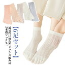 夏用 蒸れ スニーカーソックス 防止 コットン メッシュ 綿 さわやか ソックス 五本指ソックス 5本指靴下 6足セット レディース