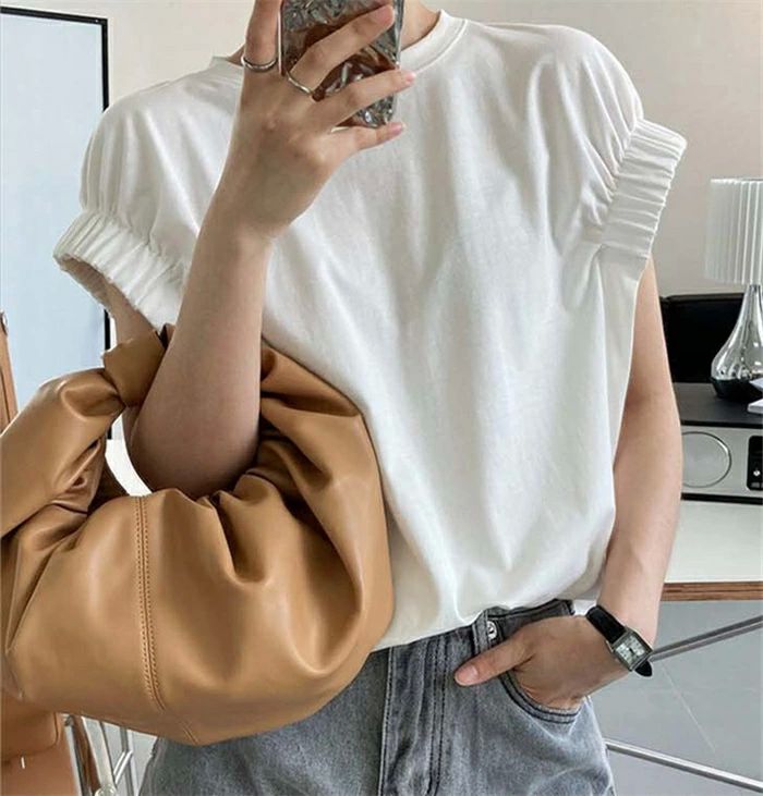 フレンチスリーブ レディース tシャツ フレンチ トップス 薄手 きれいめ 無地 クルーネック お洒落 プルオーバー 着回し カジュ