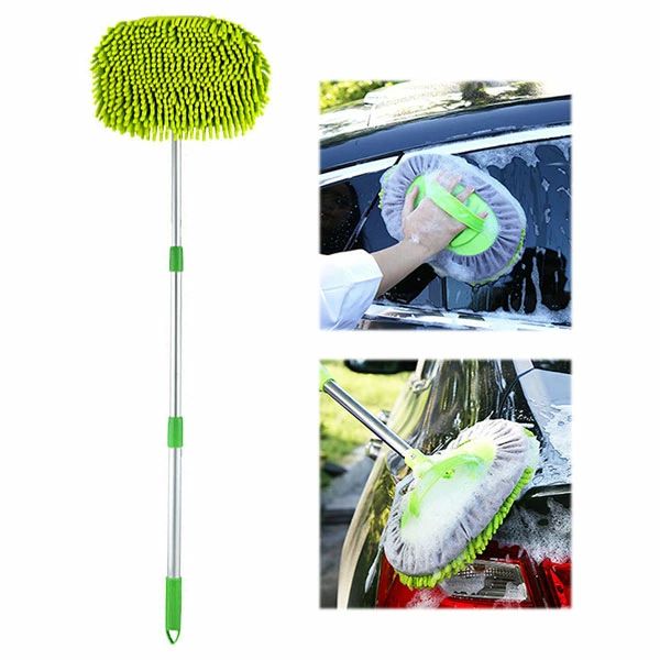 バイク 柔らかい ロング モップ 洗車用品 洗車用 洗車グッズ トラック用 洗車ブラシ 車 ホイール用 伸縮タイプ 2WAY モップ 洗車(2)