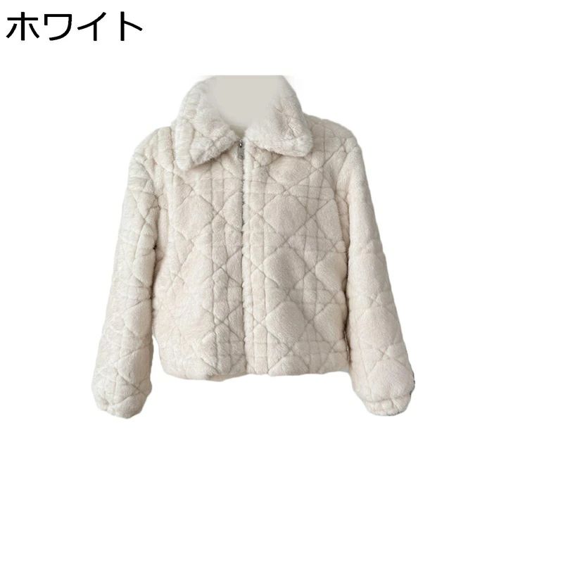 ジップアップ ボアコート フェイクファージャケット レディース