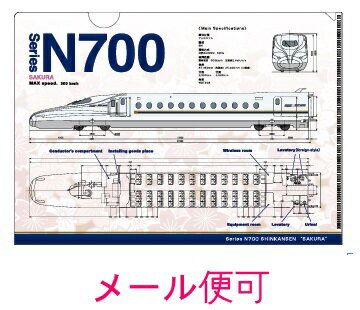 【JR関連鉄道グッズ】A4 クリアファイル （N700系新幹線さくら）【ジェイエム】電車 新幹線 文房具 鉄道 JR西日本商品化許諾済 JR九州承認済