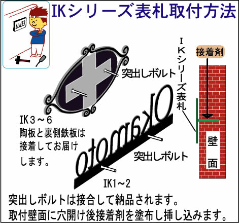 【送料無料】アイアンボール表札（戸建・マンション両用タイプの表札）　TIK-2