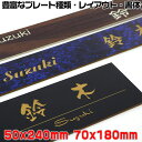 【長方形表札50×240mm・70×180mm・1.5ミリ厚】両面テープ付(+550円でマグネット仕様)ステンレス調など21種のプレート色と豊富なデザイン・書体...