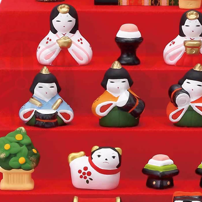 【錦彩　花かざり雛（五段飾り・10人）】立て名札プレゼント♪ひな祭り♪薬師窯　陶...