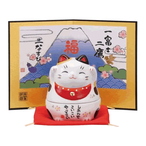 「置物とインテリア」招き猫小物入れ92018