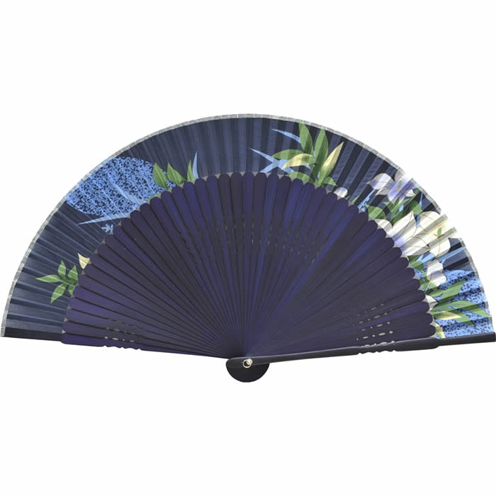 和柄女性用扇子【夜陰】21cm59187-121055 ASAOU扇面・・シルク/扇骨・・竹[母への...