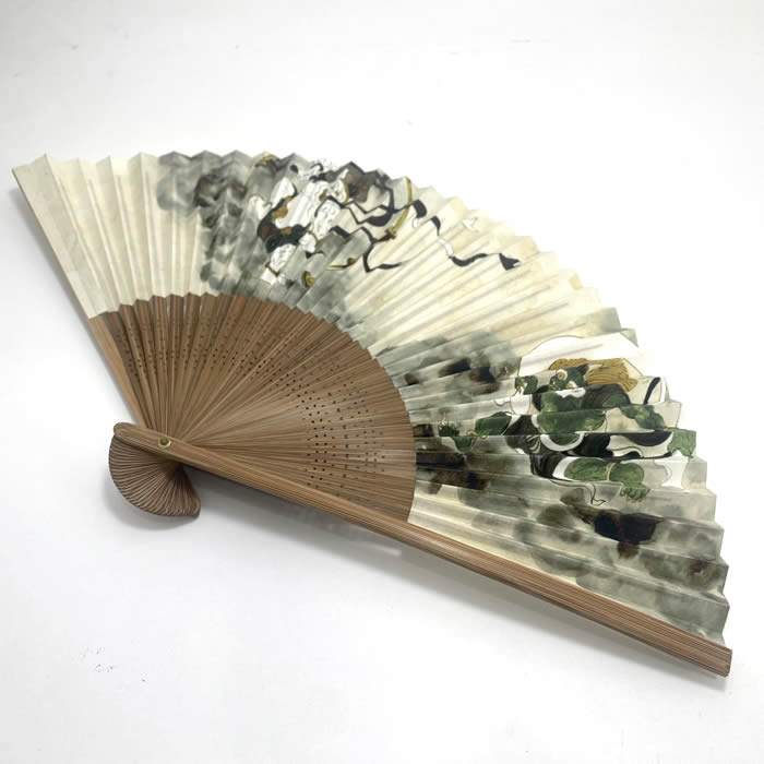 和柄男性用扇子【風神雷神】22cm 扇面・・紙/扇骨・・竹[父へのお中元/ギフト/おしゃれ/外国人お土産/和柄扇子/扇子 メンズ 名入れ可能(有料)/チャーム取付不可]SD-MTY/163/59123b【あす楽対応】即日発送【ネコポス無料】