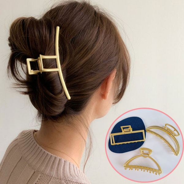 ヘアアクセサリー ヘアアレンジ ヘアクリップ メタルフレーム ゴールド 髪飾り 送料無料 メール便