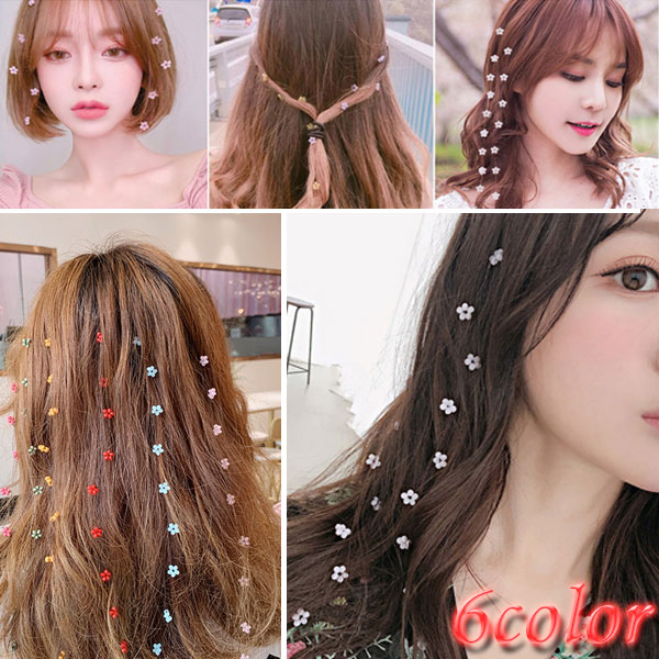 樂天商城 - ヘアアクセサリー ヘアピン ヘアコームクリップ 花 ビーズ ワイヤー 2個セット ホワイト レッド ピンク ライトピンク パープル 送料無料 メール便
